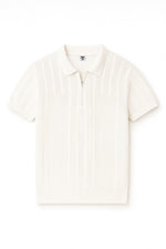Tricot With Zipper Shirt- White