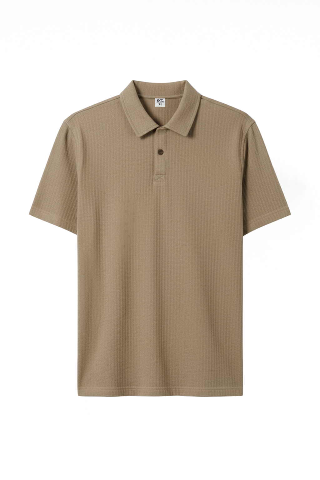 Button Down Beige Polo T-Shirt