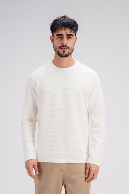 Textured sweater in White