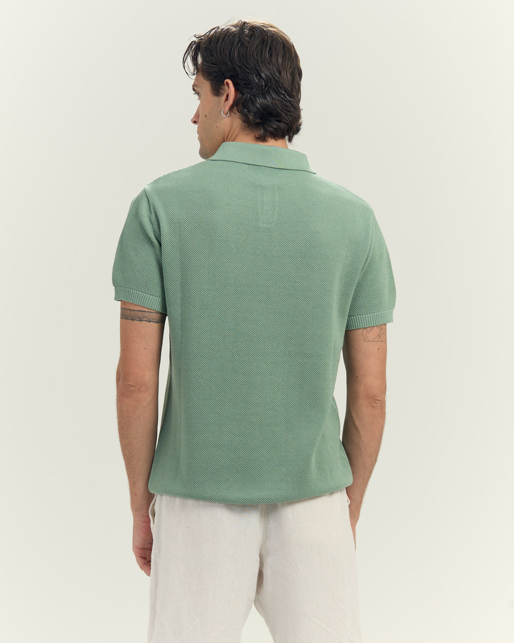 Knit polo in Mint