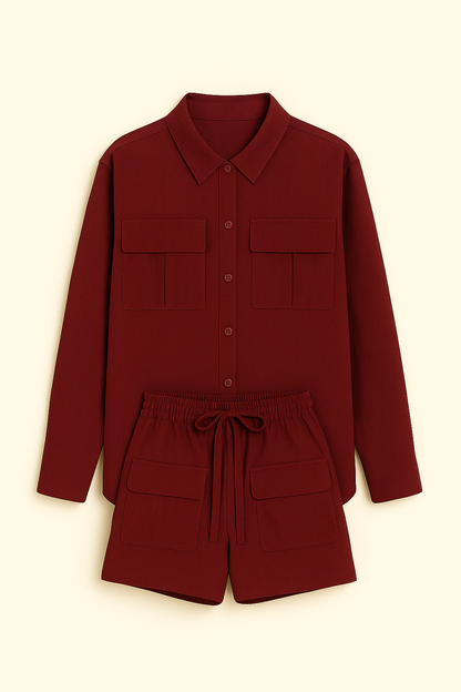 Essentials 2-Piece Burgundy Set