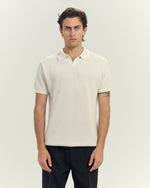 Knit polo in Off White