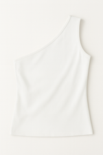 One Shoulder Basic Top - White