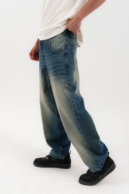 Men's Wide-Leg blue wash Denim