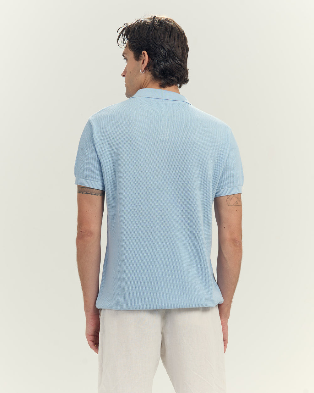 Knit polo in Sky blue
