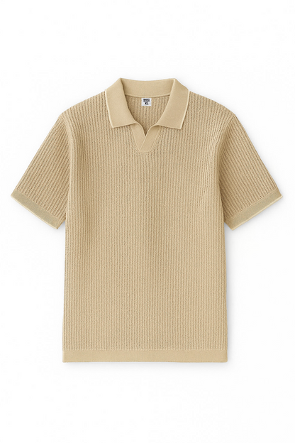 Summer knit polo-olive