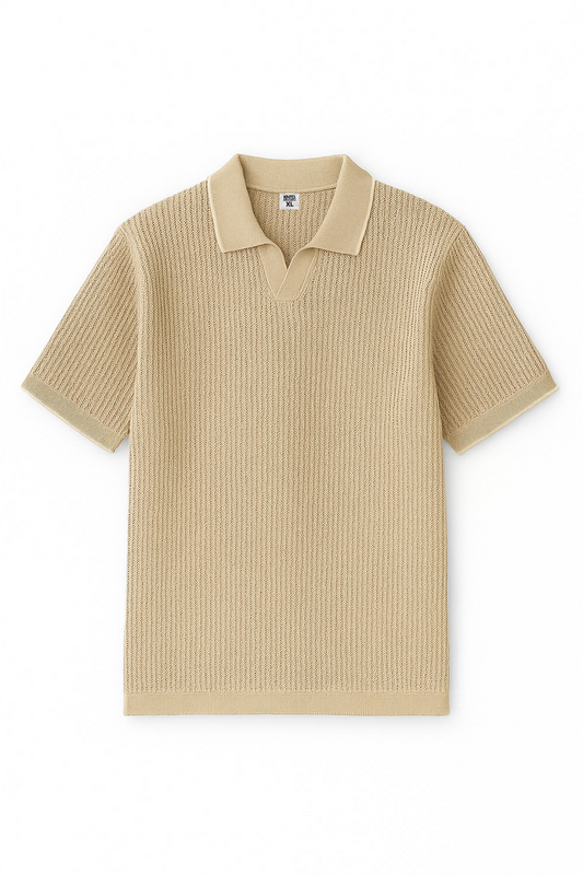 Summer knit polo-olive
