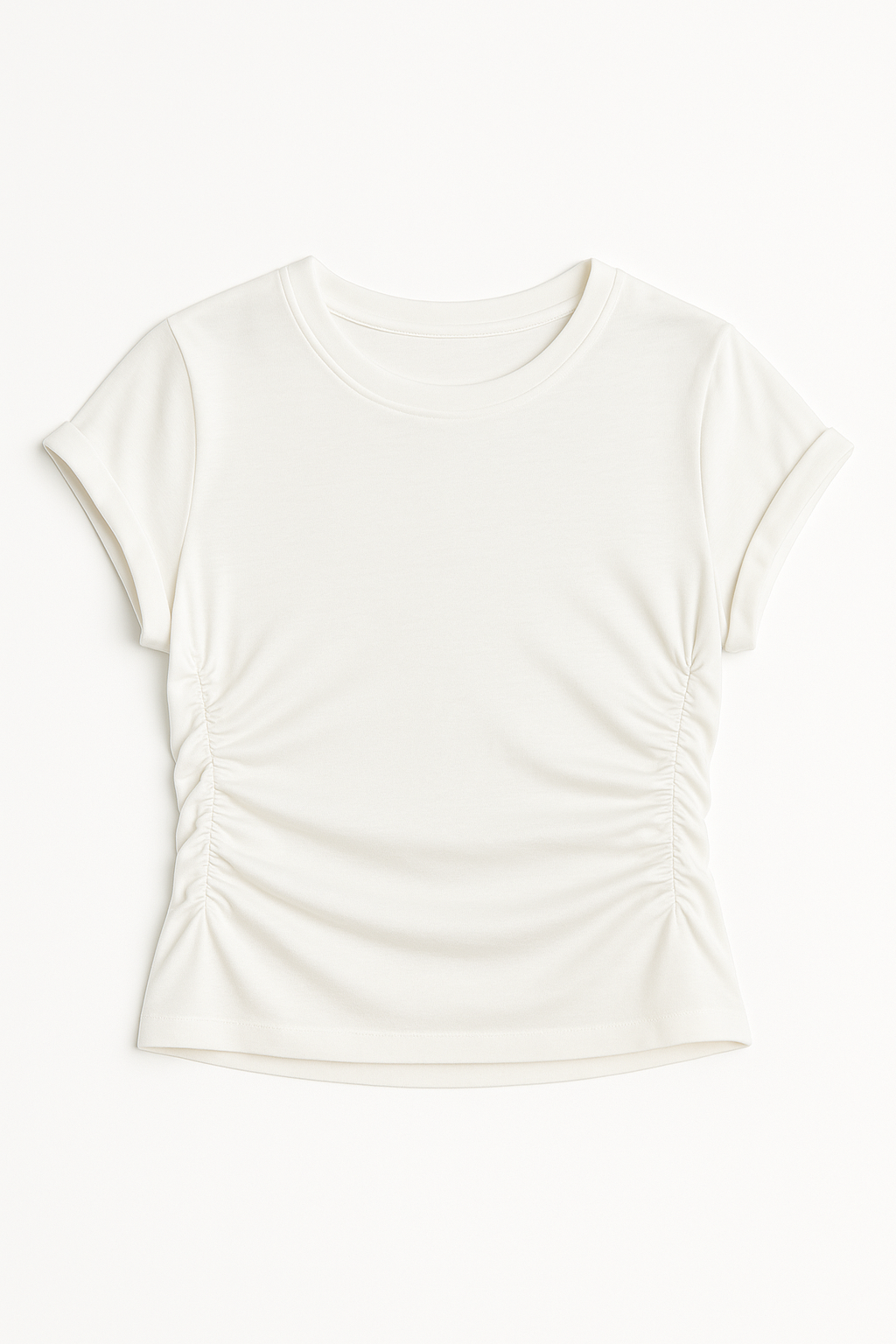 Drape Cropped Tee - White