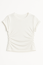 Drape Cropped Tee - White