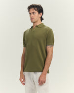Knit polo in Olive