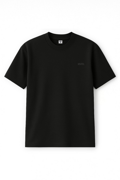KNTD TEXTURED BASIC T-SHIRT-Black