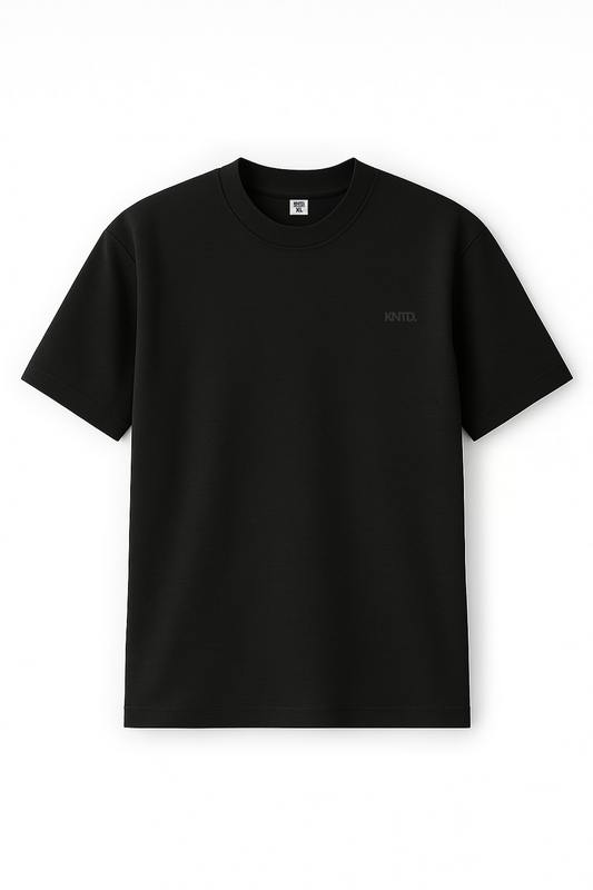 KNTD TEXTURED BASIC T-SHIRT-Black