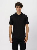 Button Down Black Polo T-Shirt