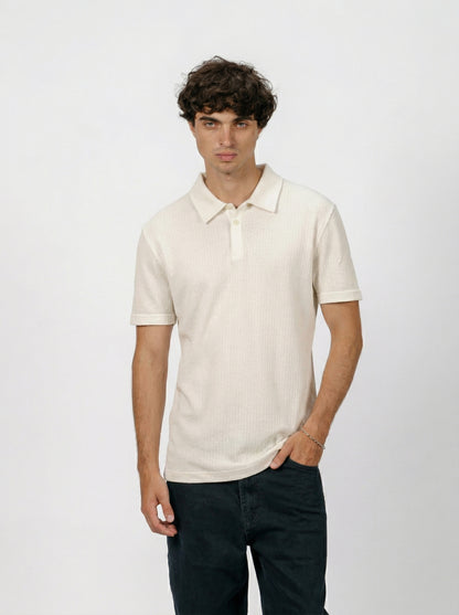 Button Down White Polo T-Shirt