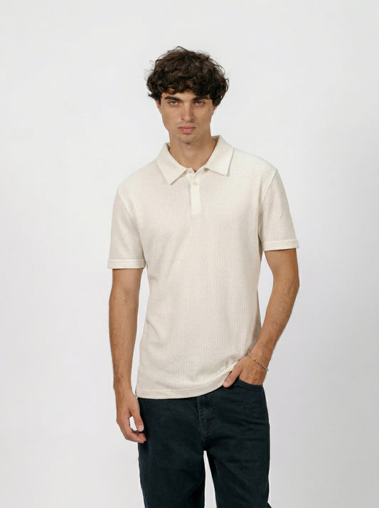 Button Down White Polo T-Shirt