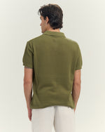 Knit polo in Olive