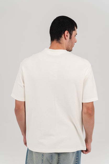 KNTD TEXTURED BASIC T-SHIRT- White