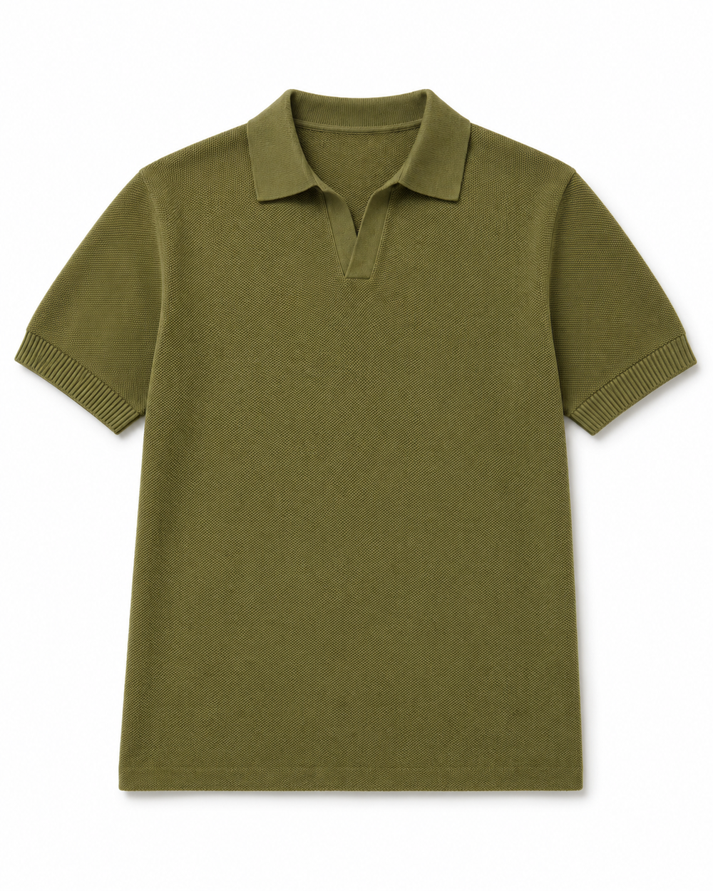 Knit polo in Olive