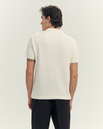 Knit polo in Off White
