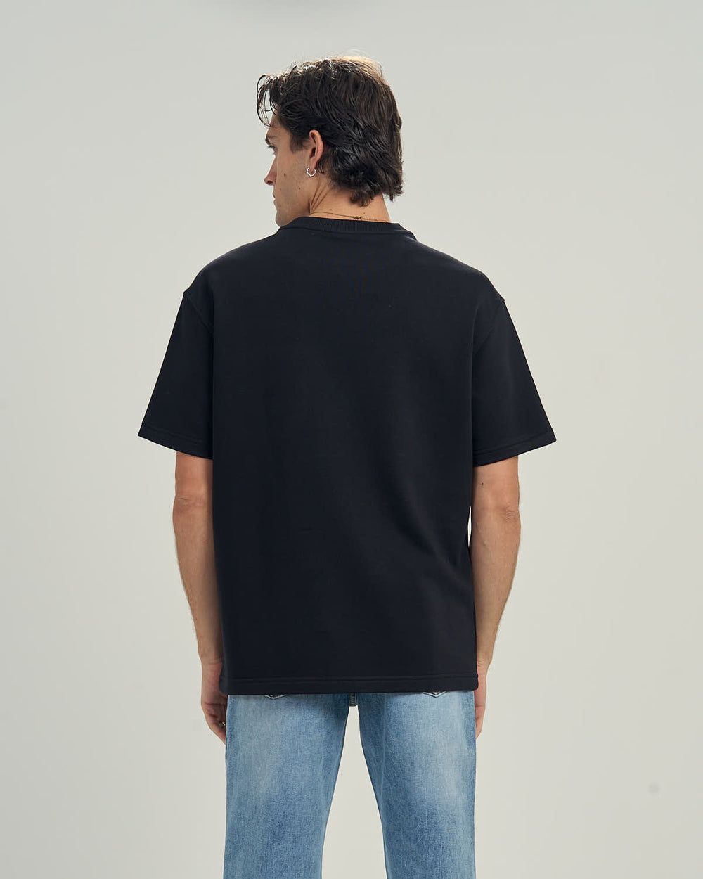 Oversized Pocket Tee In Black