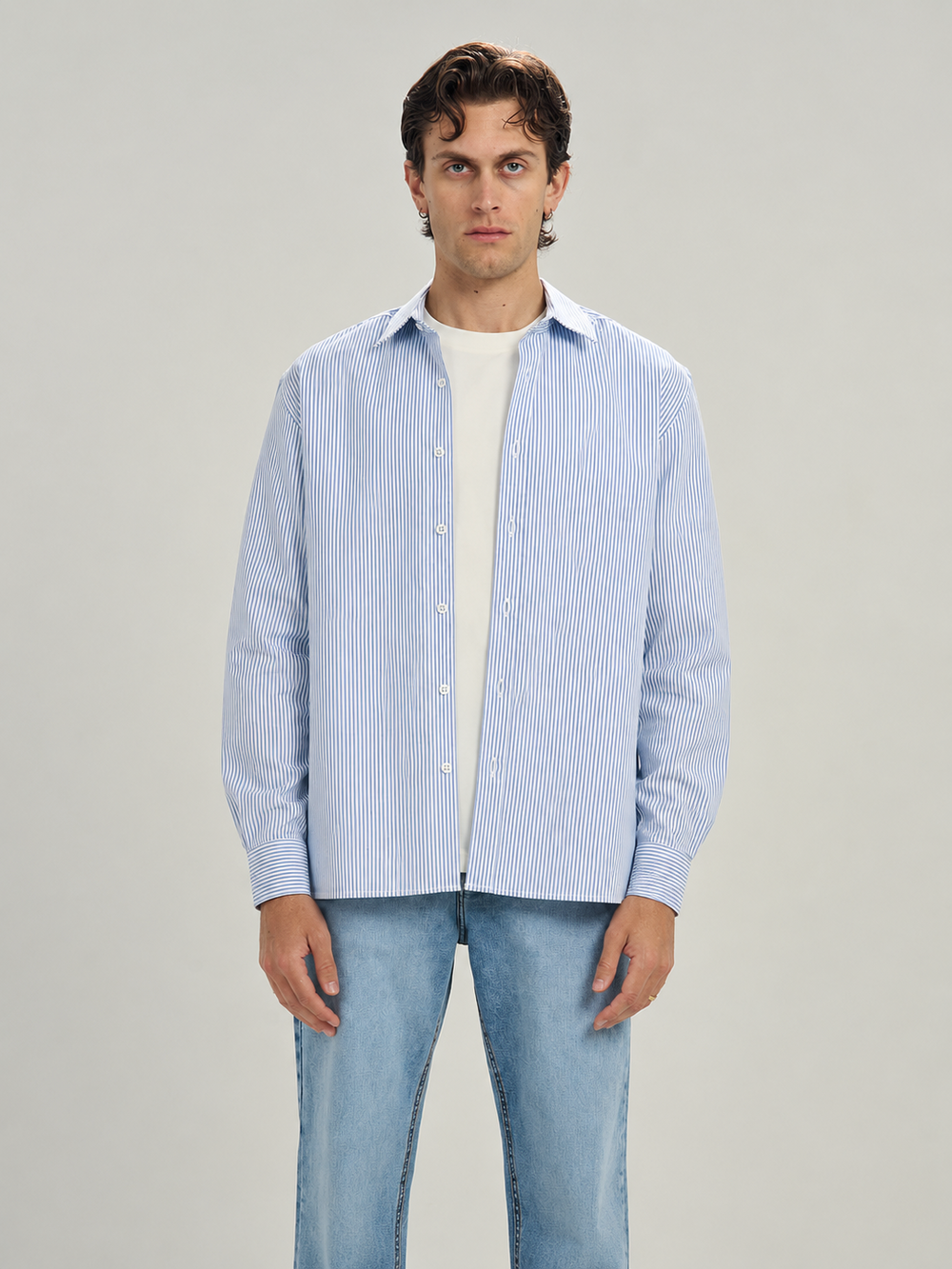 Pinstripe Shirt In Blue