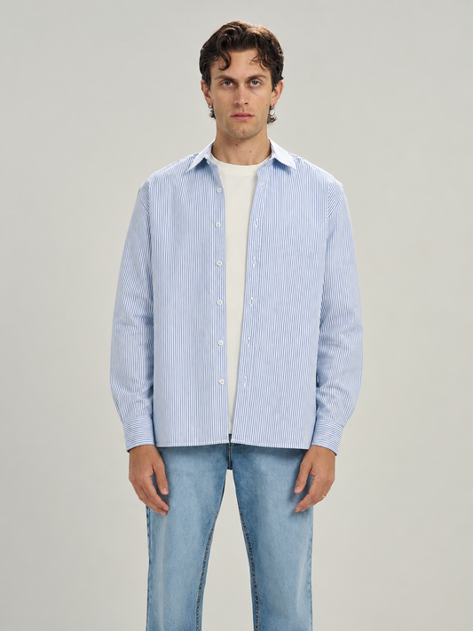 Pinstripe Shirt In Blue