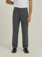 Men's Tailored Smart-Casual Pleated Trousers Grey