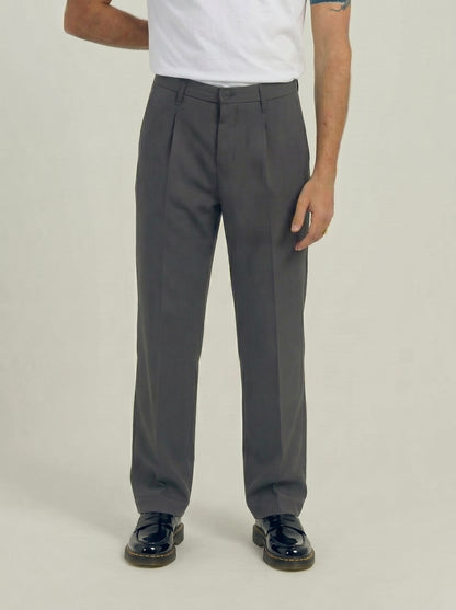Men's Tailored Smart-Casual Pleated Trousers Grey