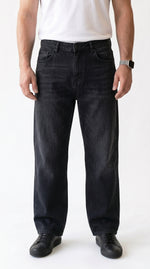 Men's Relaxed Straight-Leg Denim in Black