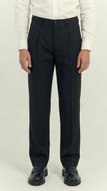 Men's Tailored Smart-Casual Pleated Trousers Black