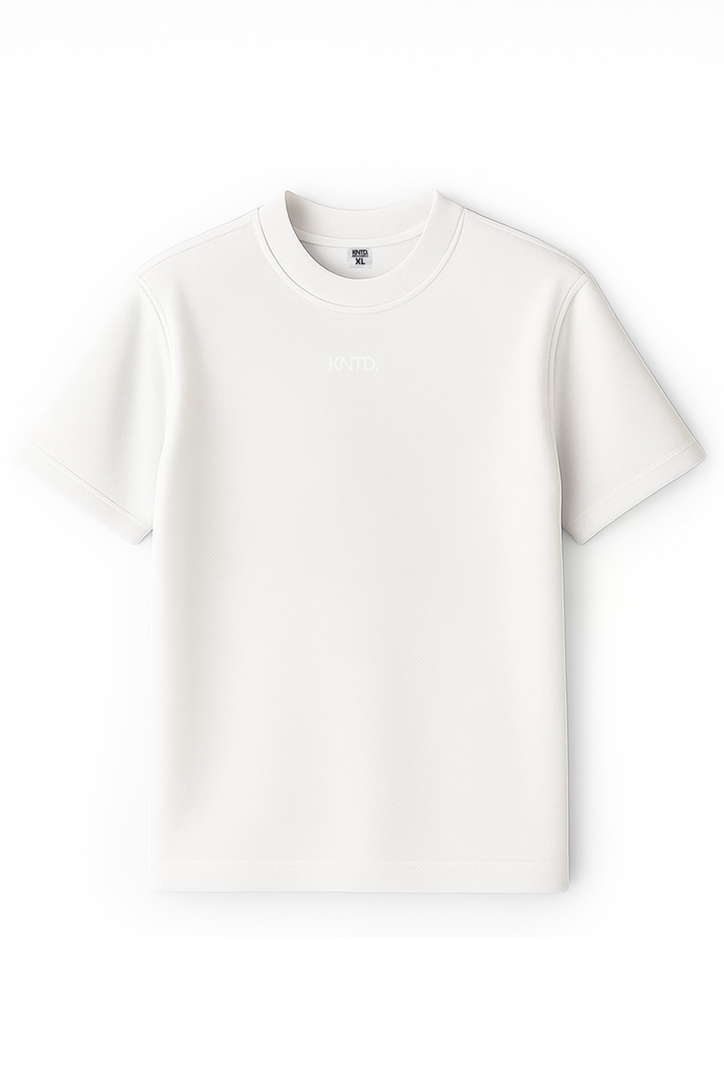 WHITE KNTD BASIC T-SHIRT