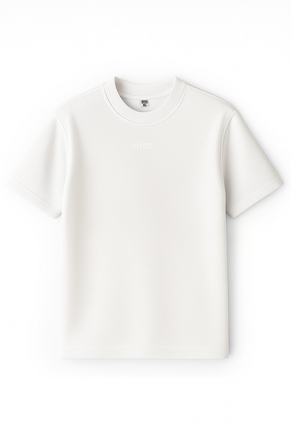 WHITE KNTD BASIC T-SHIRT