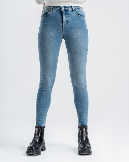 Women's Blue Skinny Fit Plain Skinny Jeans