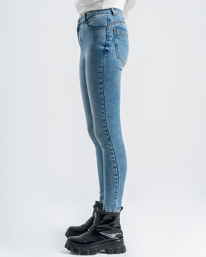 Women's Blue Skinny Fit Plain Skinny Jeans
