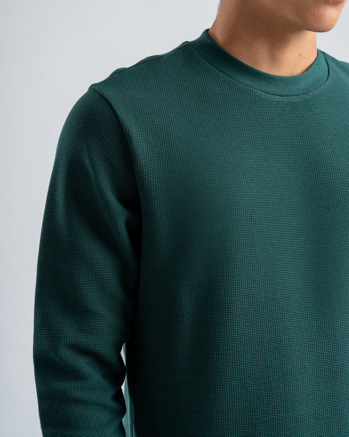 Men's Drak Olive Standard Fit Crew Neck Pullover