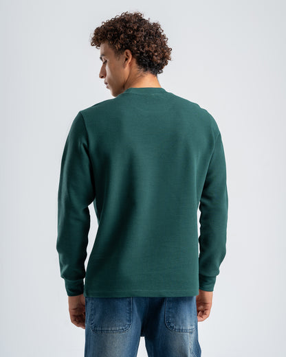 Men's Drak Olive Standard Fit Crew Neck Pullover