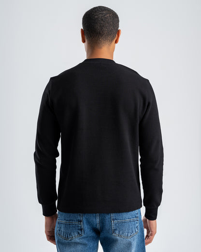 Men's Black Standard Fit Crew Neck Pullover