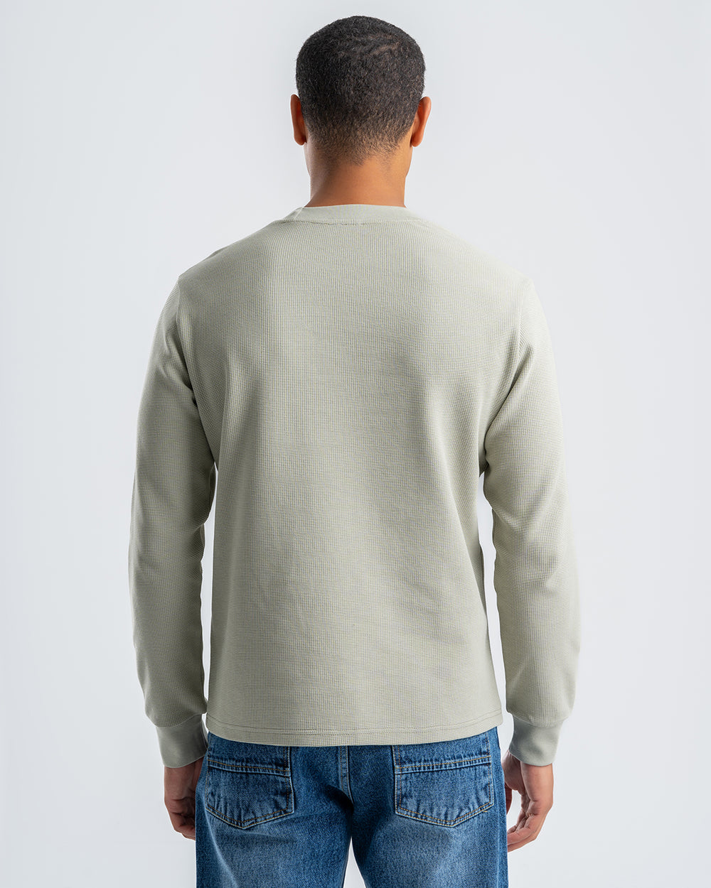 Men's Light Olive Standard Fit Crew Neck Pullover