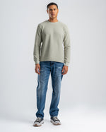 Men's Light Olive Standard Fit Crew Neck Pullover