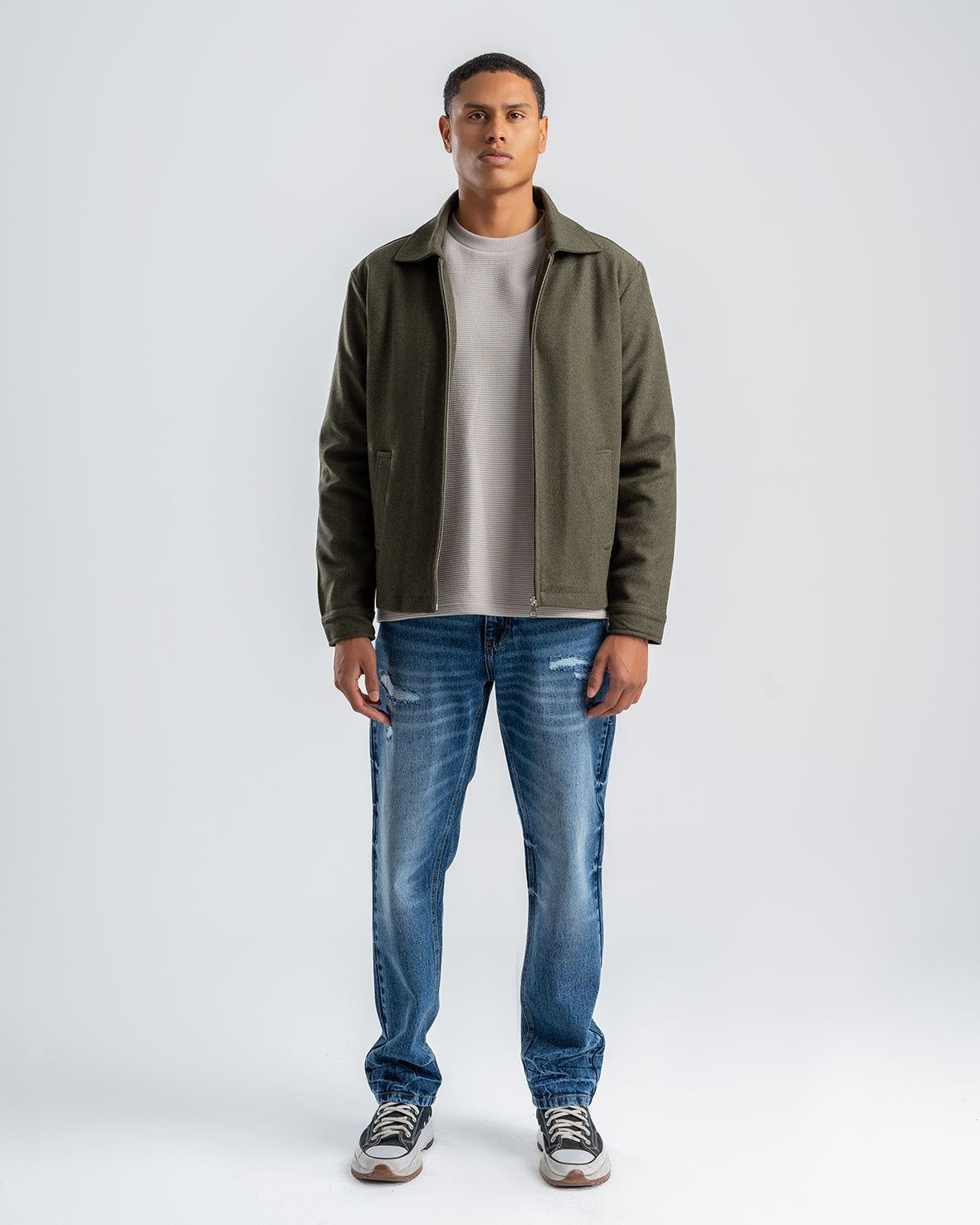 Wool Jacket with Zipper – Oily