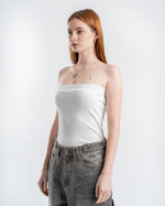 White Ribbed Tube Top