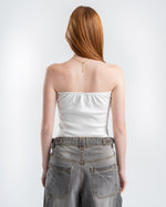 White Ribbed Tube Top