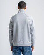 Men's Gray Ribbed Fleece High Neck Sweatshirt