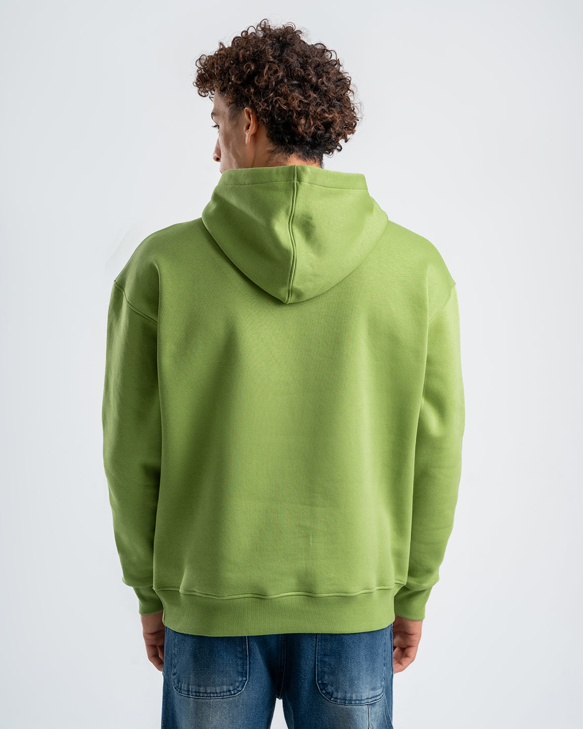 Men's Green Printed Casual Hoodie