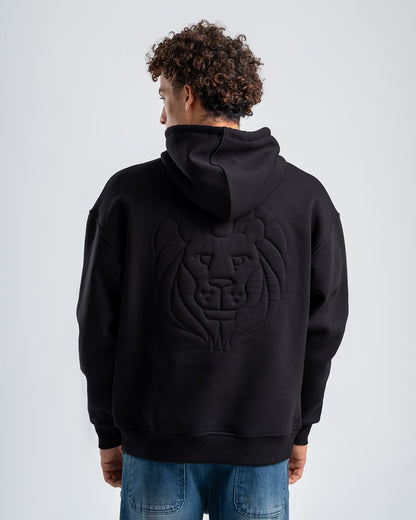 Men's Black embroidered Casual Hoodie
