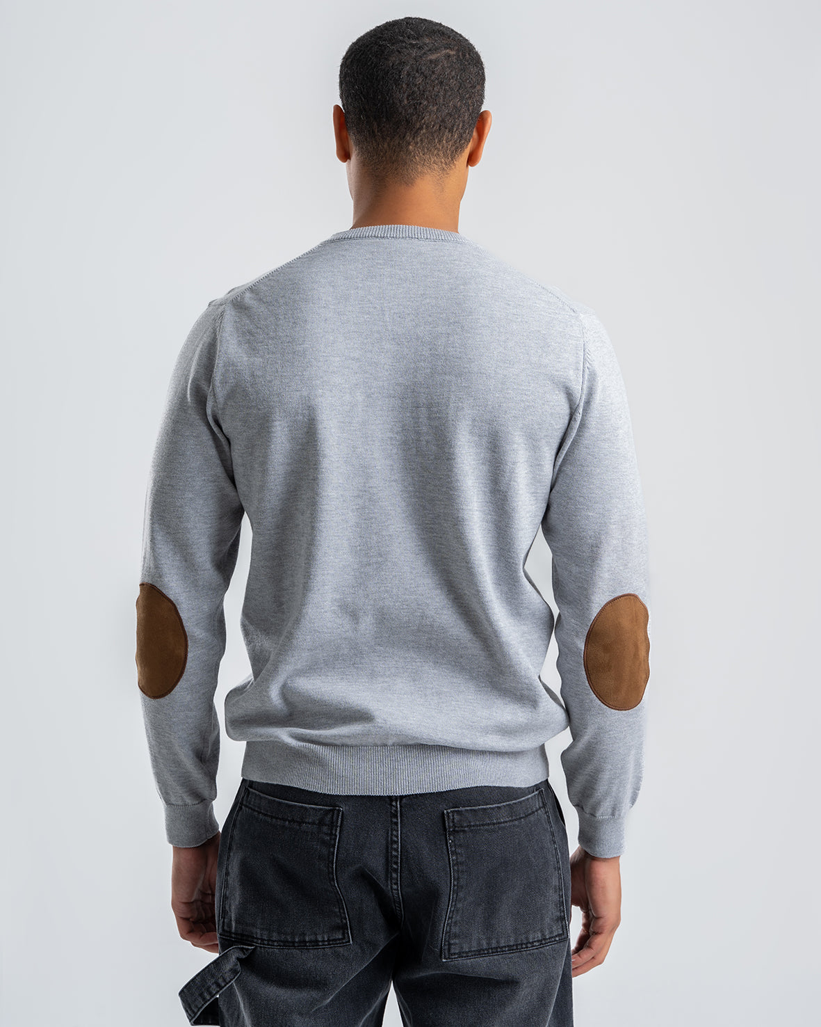 Men's Wool Gray  Pullover With small embroidery