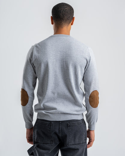 Men's Wool Gray  Pullover With small embroidery