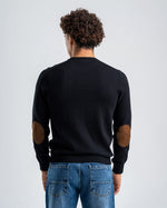 Men's Wool Black Pullover With small embroidery