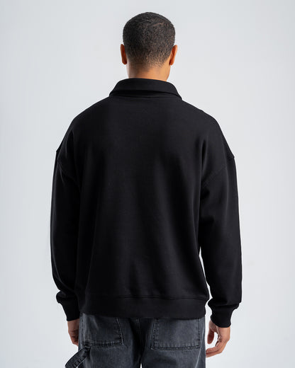 Black Sweatshirt with zip-up collar