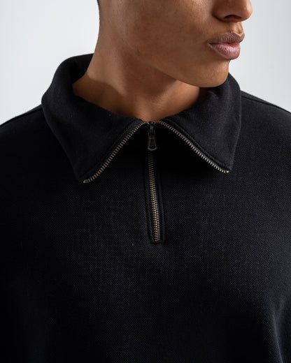 Black Sweatshirt with zip-up collar